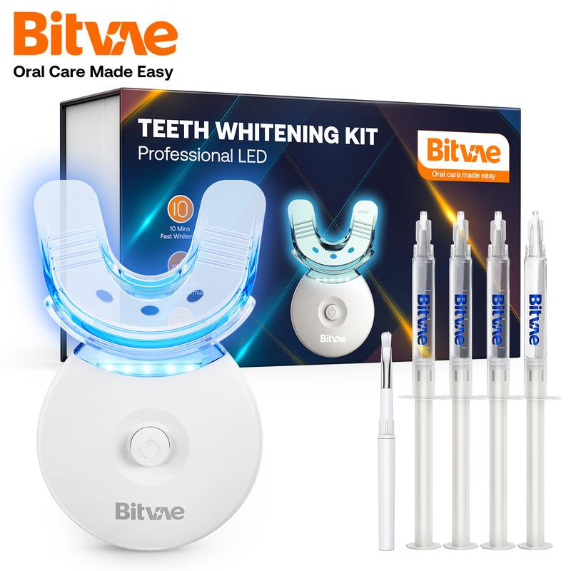 Bitvae L09 Teeth Whitening Kit with 5X LED Light, 22% CP, Whitening Light with 4 Carbamide Peroxide Whitening Gel for Sensitive , Non-Sensitive Fast Whitener, Enamel Safe and Gentle, Effective, Travel-Friendly, Easy to Use